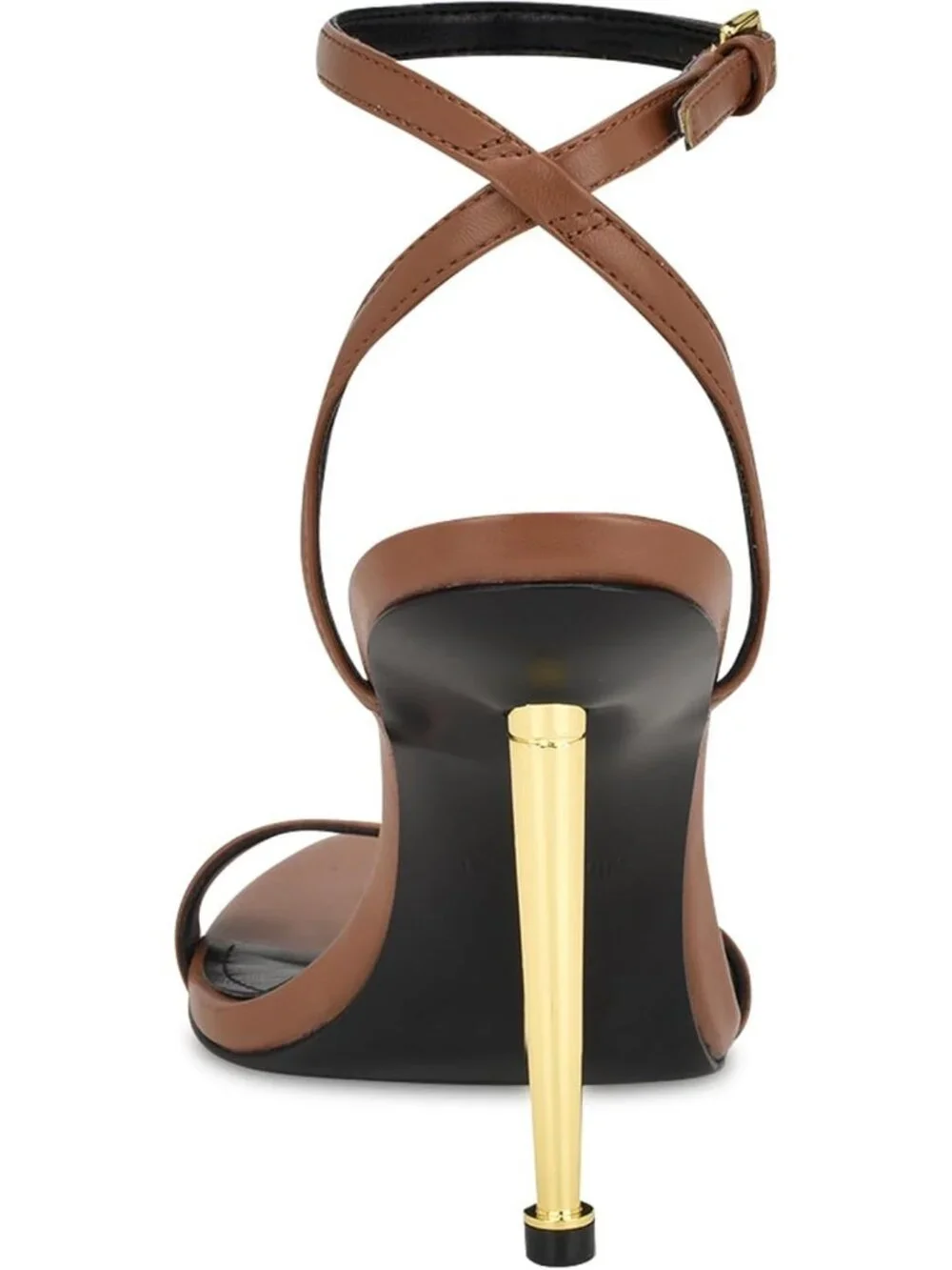 Women's Dark Pecan Open Toe Ankle Strap Reina Lightweight Heel Sandal Shoes